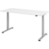 straight, straight, WxD 1800 x 800 mm, white/aluminium silver