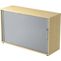 2 shelves each, 1 partition, 2 shelves each, 1 partition, maple finish