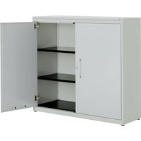mauser HxW 1180 x 1200 mm, plastic panel, 2 shelves, HxW 1180 x 1200 mm, plastic panel, 2 shelves, light grey / light grey / light grey