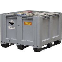Used Battery Storage and Transport Box | Made of PE | Capacity 610 l With 3 runners