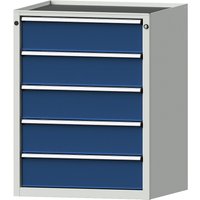 ANKE WxD 760 x 675 mm, max. drawer load 200 kg, WxD 760 x 675 mm, max. drawer load 200 kg, 5 drawers, height 980 mm, front in gentian blue