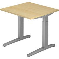 eurokraft pro height adjustable 650 – 850 mm, height adjustable 650 - 850 mm, width 800 mm, maple finish / white aluminium