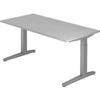 eurokraft pro height adjustable 650 – 850 mm, height adjustable 650 - 850 mm, width 1600 mm, light grey / white aluminium