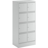 LISTA with 2 x 4 compartments, with 2 x 4 compartments, 1 x 230 V, 1 x RJ45, grey