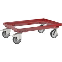 eurokraft basic 4 swivel castors, 2 with wheel stops, 4 swivel castors, 2 with wheel stops, red