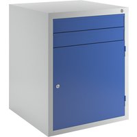 , 2 drawers, 1 door, light grey/blue