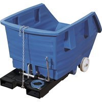 with forklift pockets and castors, with forklift pockets and castors, capacity 0.5 m³, blue