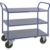 Kongamek 3 shelves, LxWxH 1070 x 550 x 975 mm, 3 shelves, LxWxH 1070 x 550 x 975 mm, blue, 2 swivel castors and 2 fixed castors, 5+ items