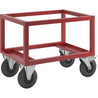 Kongamek LxWxH 800 x 600 x 650 mm, LxWxH 800 x 600 x 650 mm, red, 2 swivel castors with stops, 2 fixed castors