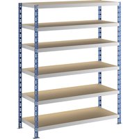 eurokraft basic D 600 mm, with moulded chipboard shelves, D 600 mm, with moulded chipboard shelves, standard shelf unit, HxW 1976 x 1550 mm