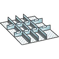 LISTA slotted panels and dividers for versatile division, slotted panels and dividers for versatile division, 3 slotted panels, 6 + 2 dividers, front height 75 mm