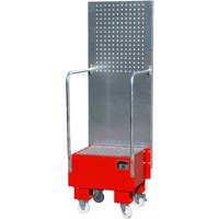eurokraft pro 1 x 60 l drum placed upright, LxWxH 570 x 590 x 1775 mm, 1 x 60 l drum placed upright, LxWxH 570 x 590 x 1775 mm, flame red