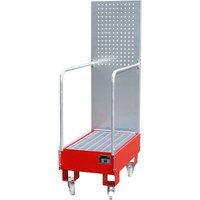eurokraft pro 2 x 60 l drum placed upright one behind the other, LxWxH 875 x 500 x 1685 mm, 2 x 60 l drum placed upright one behind the other, LxWxH 875 x 500 x 1685 mm, flame red
