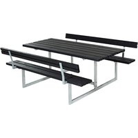 for 6 people, for 6 people, depth 1840 mm, with backrest, black