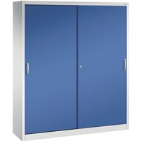 C+P 8 shelves, HxWxD 1950 x 1600 x 400 mm, 8 shelves, HxWxD 1950 x 1600 x 400 mm, light grey / gentian blue