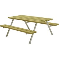steel frame, hot dip galvanised, steel frame, hot dip galvanised, LxD 1770 x 1610 mm, natural softwood, without backrest