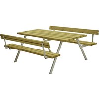 steel frame, hot dip galvanised, steel frame, hot dip galvanised, LxD 1770 x 1850 mm, softwood, natural, with backrest