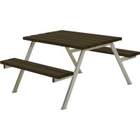 steel frame, hot dip galvanised, steel frame, hot dip galvanised, LxD 1180 x 1610 mm, softwood, black, without backrest