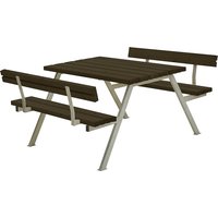 steel frame, hot dip galvanised, steel frame, hot dip galvanised, LxD 1180 x 1850 mm, softwood, black, with backrest