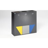 VAR 3 x 89 l, with top section and clamping ring, 3 x 89 l, with top section and clamping ring, antique silver, 3 inserts yellow / silver / blue