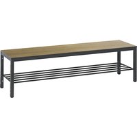 C+P HPL seat surface, HPL seat surface, length 1500 mm, oak finish, shoe rack