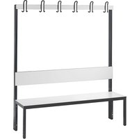C+P HPL, back rest and hook rail, HPL, back rest and hook rail, length 1500 mm, white