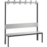 C+P HPL, back rest and hook rail, HPL, back rest and hook rail, length 1500 mm, silver grey