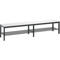C+P HPL seat surface, HPL seat surface, length 1960 mm, white, shoe rack