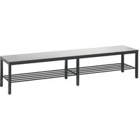 C+P HPL seat surface, HPL seat surface, length 1960 mm, silver grey, shoe rack