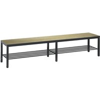 C+P HPL seat surface, HPL seat surface, length 1960 mm, oak finish, shoe rack