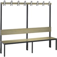 C+P HPL, back rest and hook rail, HPL, back rest and hook rail, length 1960 mm, oak finish