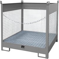 eurokraft pro 3 mesh panels, 3 mesh panels, for 4 x 200 l drums, grey