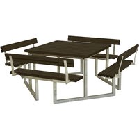 for 8 people, for 8 people, certified pine wood, black, with backrest