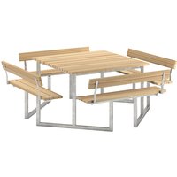 for 8 people, for 8 people, certified softwood, natural, with backrest