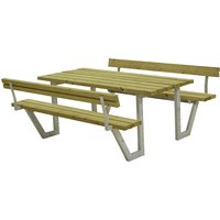 length 1770 mm, length 1770 mm, coniferous wood, natural, with backrest