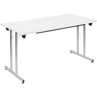 WxD 1400 x 700 mm, WxD 1400 x 700 mm, light grey worktop, aluminium silver frame