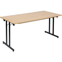 WxD 1600 x 800 mm, WxD 1600 x 800 mm, beech finish worktop, black frame