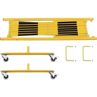 CrashStop with 2 feet with castors, with 2 feet with castors, yellow / black, max. length 3600 mm