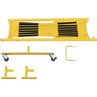 CrashStop wall bracket, 2 castors, wall bracket, 2 castors, yellow / black, max. length 3600 mm