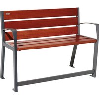 PROCITY with back rest, with back rest, length 1200 mm, with arm rests, mahogany