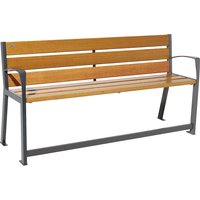 PROCITY with back rest, with back rest, length 1800 mm, with arm rests, light oak finish
