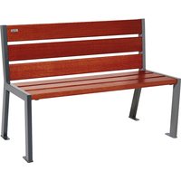 PROCITY with back rest, with back rest, length 1200 mm, mahogany