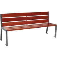 PROCITY with back rest, with back rest, length 1800 mm, mahogany