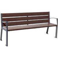 PROCITY with back rest, with back rest, charcoal, brown, standard arm rests, 6 seat and back rest planks