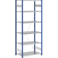 eurokraft pro single-sided, single-sided, HxWxD 2500 x 1000 x 600 mm, blue/grey, standard shelf unit
