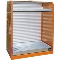 eurokraft pro for 6 x 60 litre drums, 1 tray shelf, for 6 x 60 litre drums, 1 tray shelf, orange