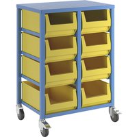 eurokraft pro light blue RAL 5012, height 1050 mm, light blue RAL 5012, height 1050 mm, with 8 x 23 litre plastic containers