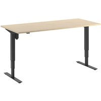 straight, straight, WxD 1800 x 800 mm, birch/black