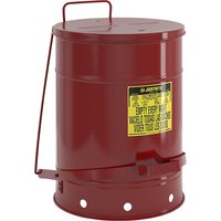 Justrite round, with foot pedal, round, with foot pedal, capacity 53 l