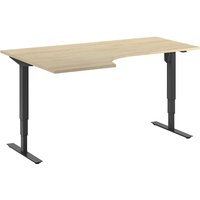corner, corner, WxD 1800 x 1200 mm, oak/black, left